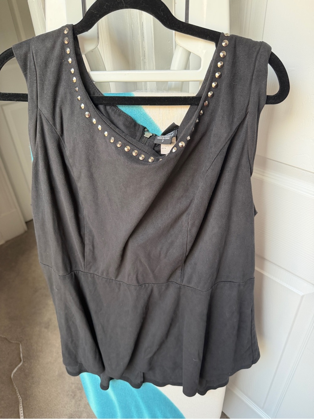Torrid Size 2 Peplum Tank — Studded Neckline | Suede-Feel | Like New